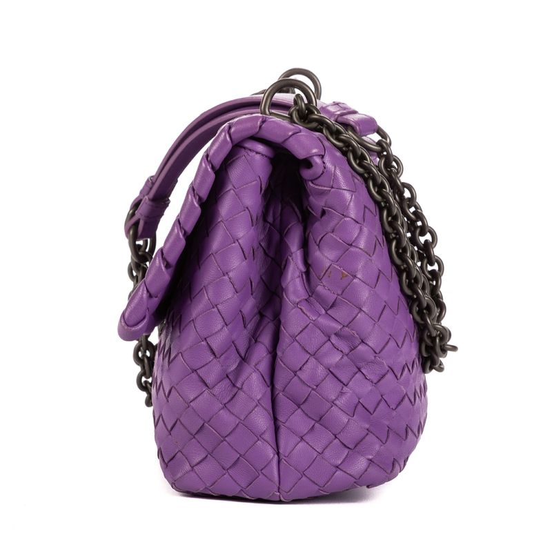 Bottega Veneta Olympia Purple Intrecciato Leather A