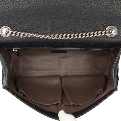 Gucci Studded Bamboo Shoulder Bag Leather 387611 Black Ladies Gucci