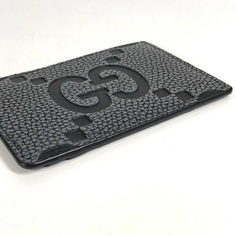Gucci Card Case Aaece Card Case Logo Maxi GG 812681 Gray