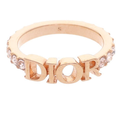 Dior Logo Rhinestone Ring Women's S 10
