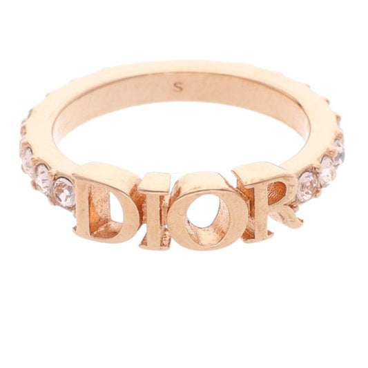 Dior Logo Rhinestone Ring Women's S 10