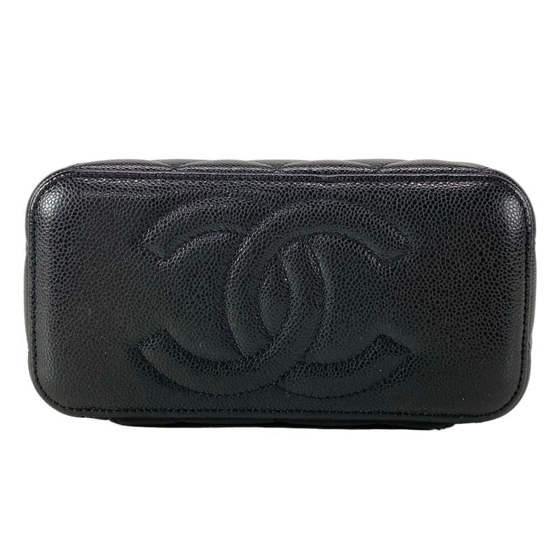 Chanel Vanity Bag Matelasse Ap1341 Black Chain Shoulder/gold Hardware