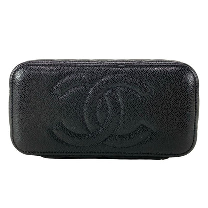 Chanel Vanity Bag Matelasse Ap1341 Black Chain Shoulder/gold Hardware