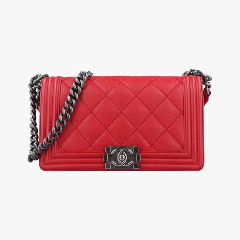 Chanel Boy Chanel Red Leather A92105 18883093