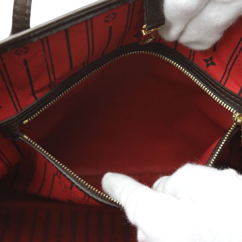 Louis Vuitton N41358 Damier Neverfull MM Pouch None And Tote Bag Louis Vuitton