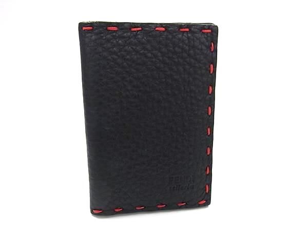 Fendi Selleria Leather Card Case Card Holder Pass Case Business Card