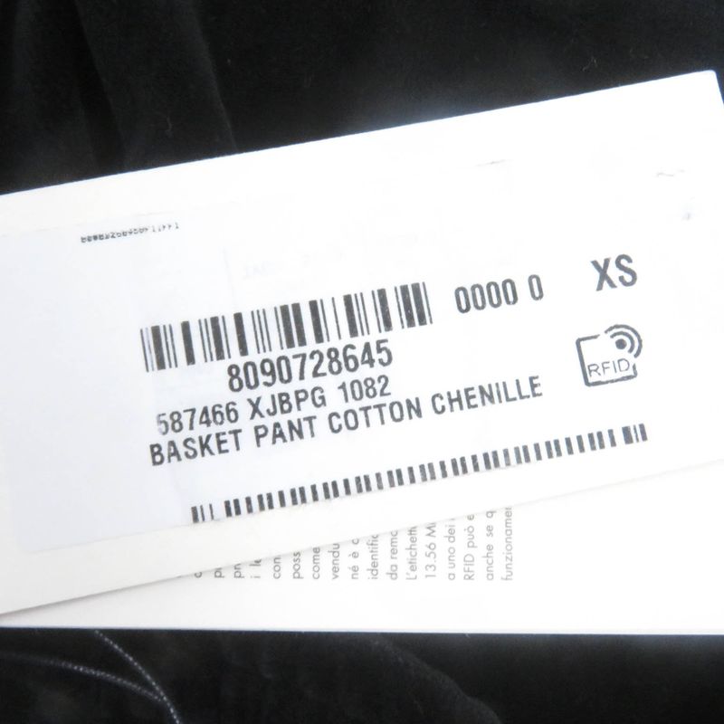 Gucci 587466 Webline Logo Embroidery Velour Shorts Black XS Made In Italy