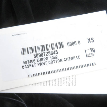 Gucci 587466 Webline Logo Embroidery Velour Shorts Black XS Made In Italy