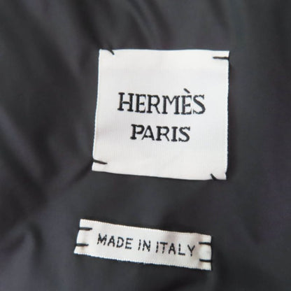 Hermes 23AW 3h0156da Long Quilted Vest Rubber Serie Patch Down Vest Black 40