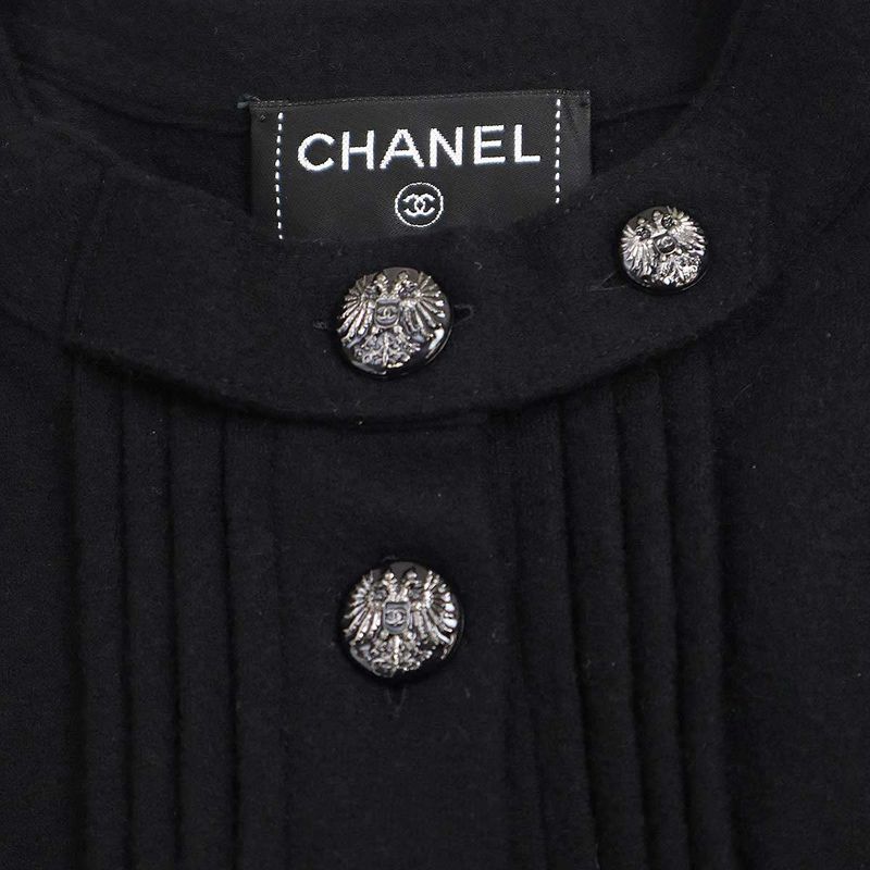 Chanel Flower Patch Pullover Wool Felt Shirt Top P52071k06688 Black 38