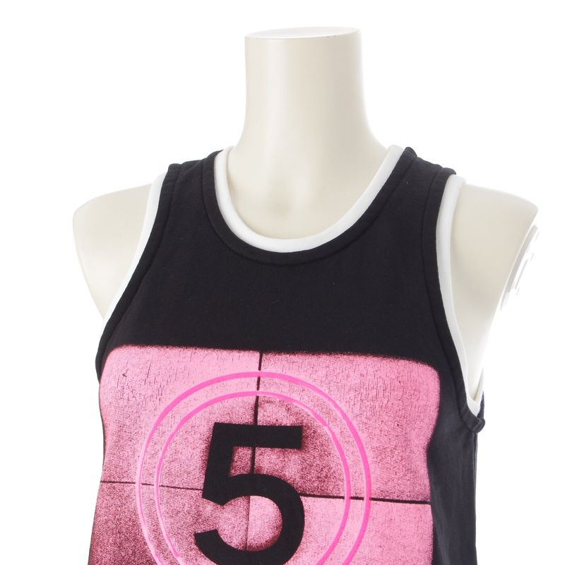 Chanel Cotton No5 Tank Top Sleeveless Top P70680 Black 34