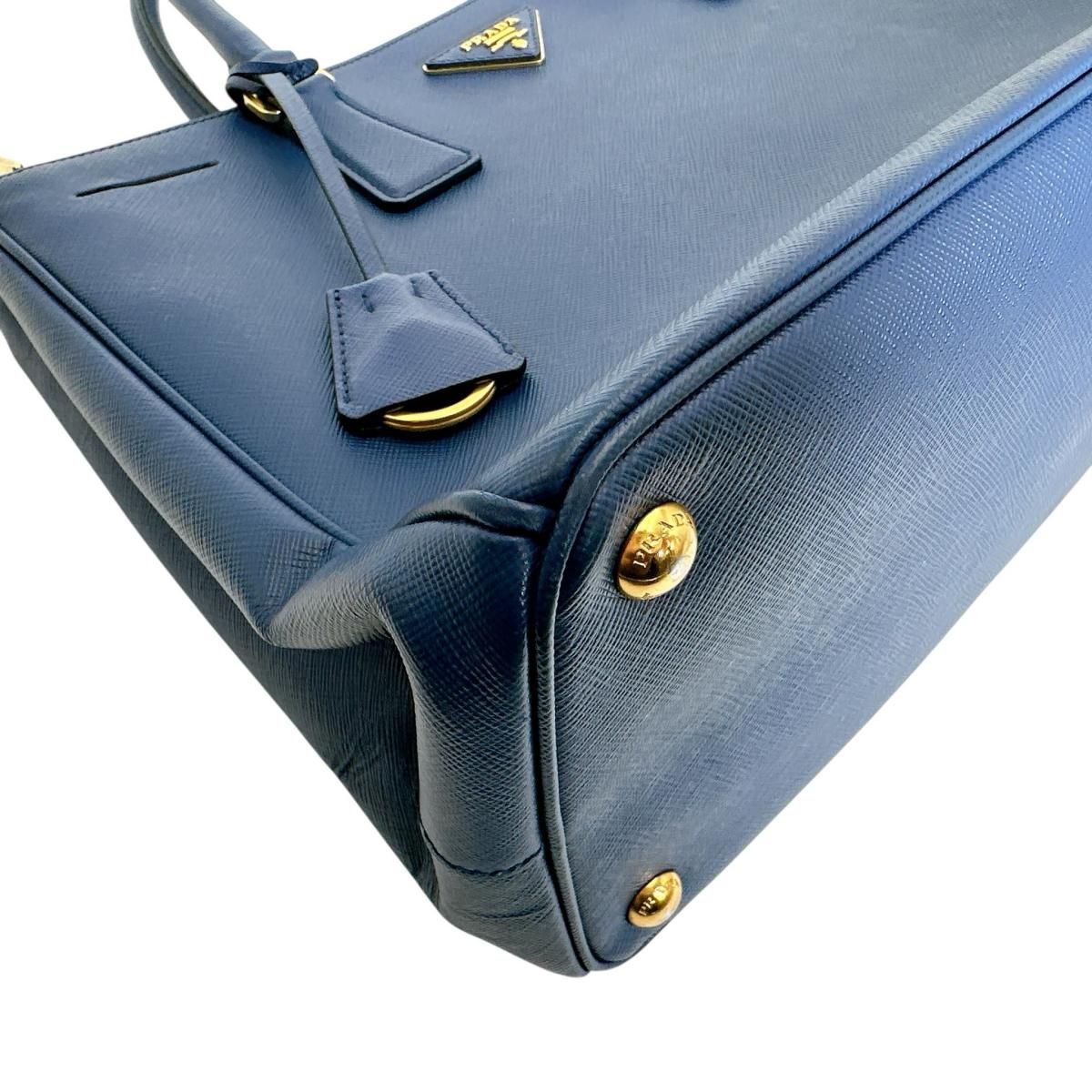 Prada 1 Ba786 Saffiano Shoulder Bag Galleria Handbag Blue