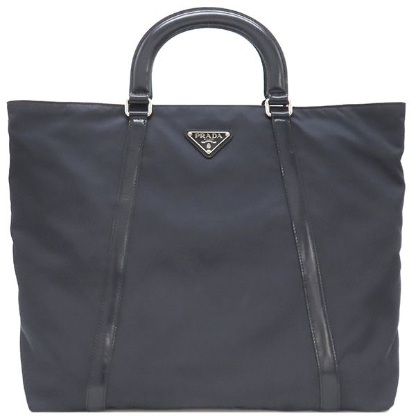 Prada 2way Bag Tessuto 2way Tote Bag Nylon Leather Navy Silver Hardware Navy