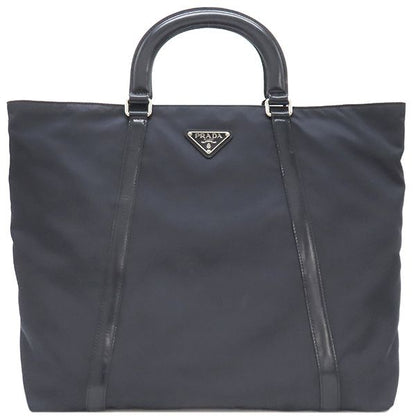 Prada 2way Bag Tessuto 2way Tote Bag Nylon Leather Navy Silver Hardware Navy