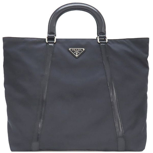 Prada 2way Bag Tessuto 2way Tote Bag Nylon Leather Navy Silver Hardware Navy