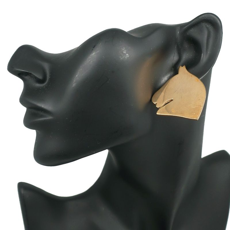 Hermes Cheval Bijouterie Fantaisie Gold Plated Ladies 26.4g Earrings