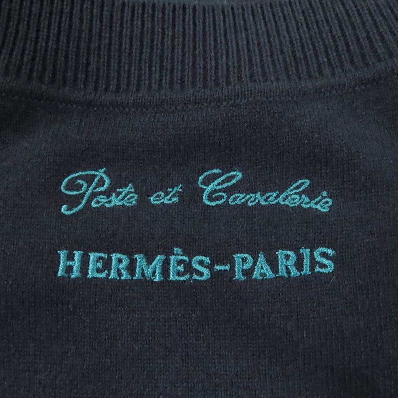 Hermes 2021 Poste Et Cavalerie Saber Decorated Bag 100% Cashmere Long Sleeve