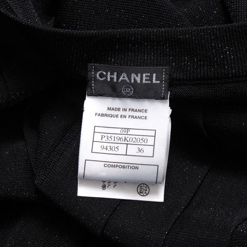 Chanel Blouse Size 36 09P Puff Sleeves French Sleeves Short Sleeves Pleated