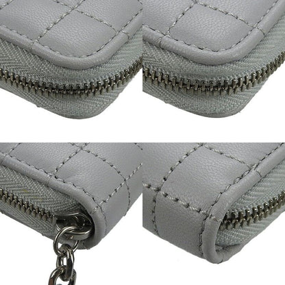 Celine 10b663bfl.08gc Compact Zipped Wallet Ccharm Calfskin Light Grey Silverhar