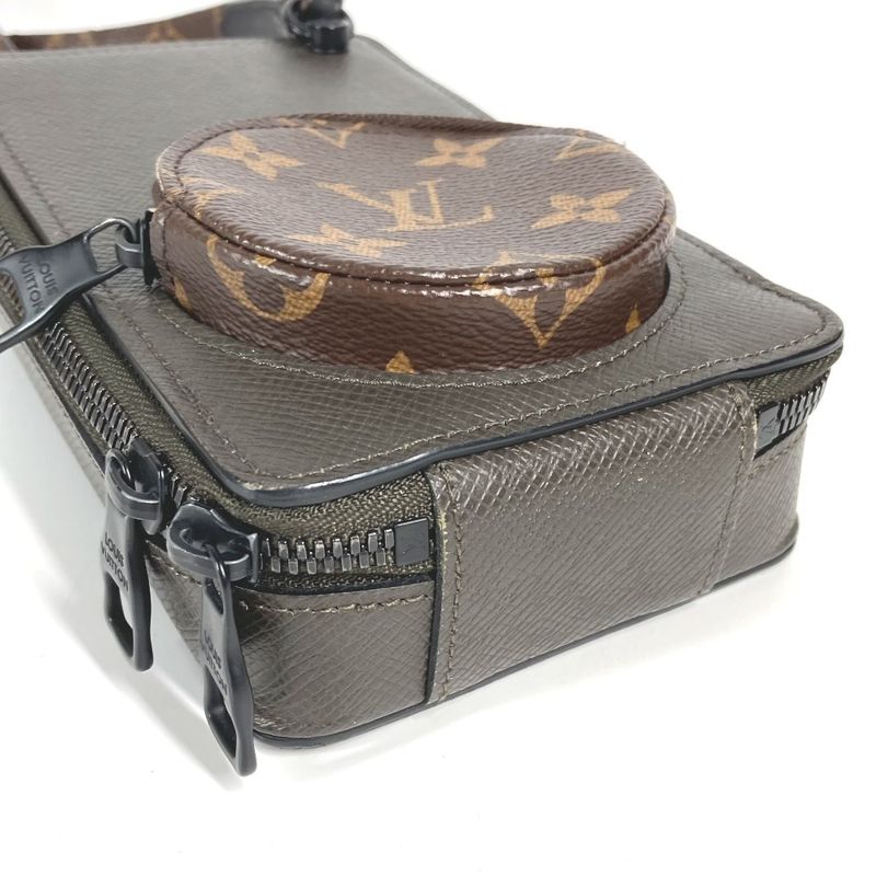 Louis Vuitton Shoulder Bag Phone Box M30581 Taiga Leather Brownish