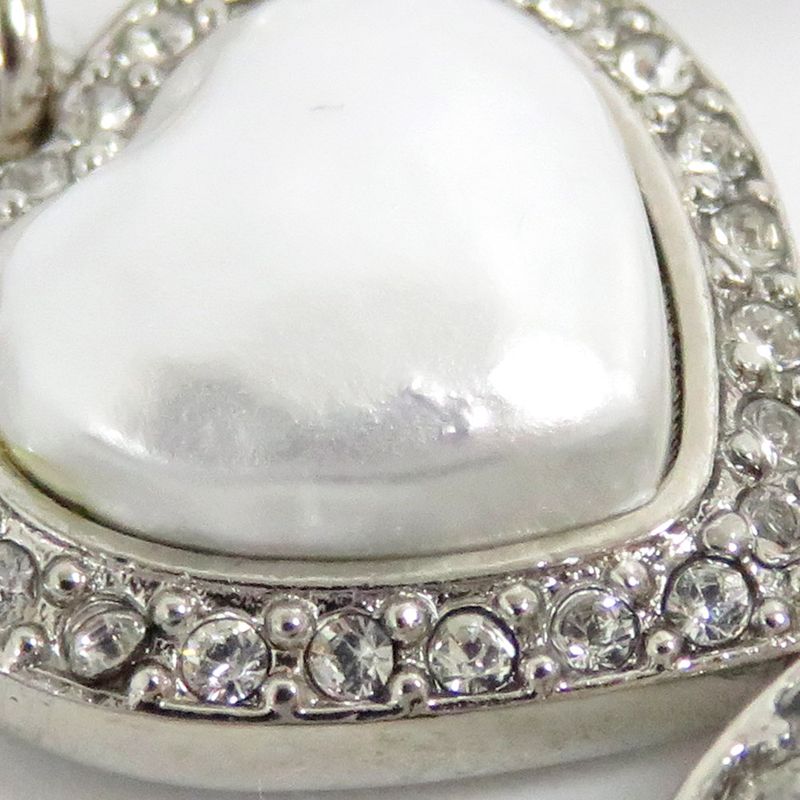 Chanel Necklace Heart Rhinestone Silver 23B Abb614b Fake Pearl Coco