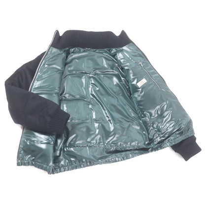 Hermes 2022 100% Cashmere Hooded Docking Design Down Jacket Navy 46 Hanger Made