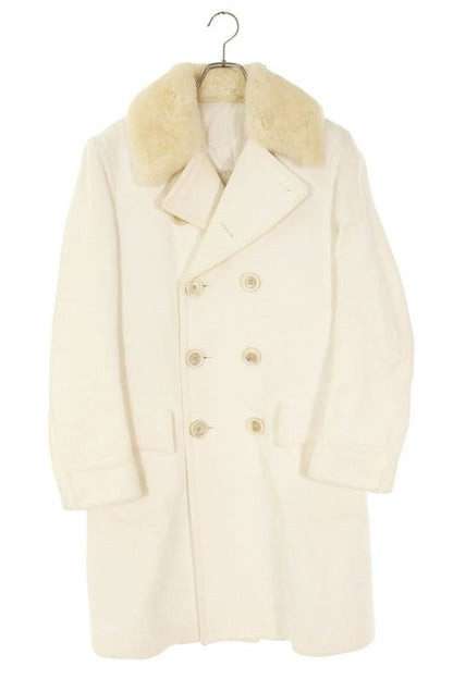 Gucci 130838 Z1448 Beaver Fur Lined Mouton Double Breasted Chester Coat Mens 46