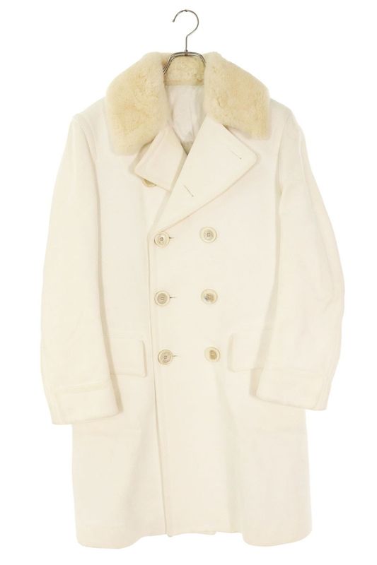 Gucci 130838 Z1448 Beaver Fur Lined Mouton Double Breasted Chester Coat Mens 46