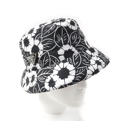 Prada 2021 1hc248 Re Nylon Floral Pattern Bucket Hat With Triangle Logo Plate