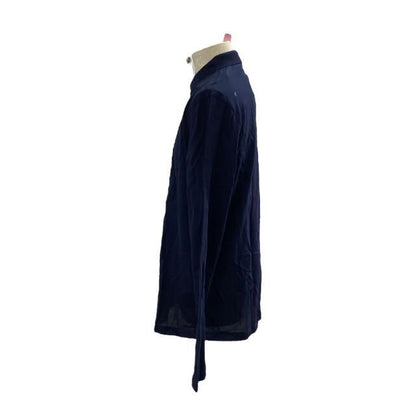 Prada Tops Shirts Polo Shirt Long Sleeve Apparel Cotton Navy Dark Blue [size L]