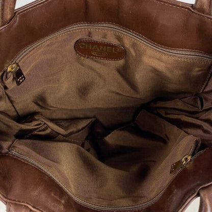 Chanel Raffia Tote Summer Shoulder Bag Straw Beige Brown