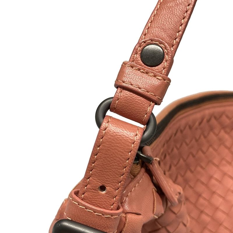 Bottega Veneta Shoulder Bag Intrecciato Pink Leather