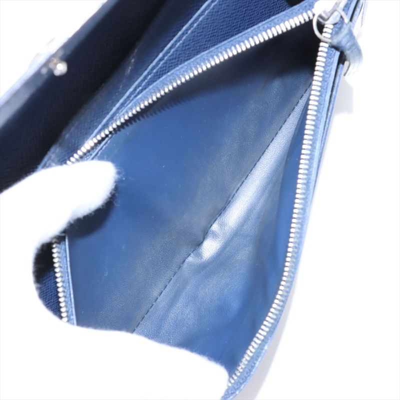 Louis Vuitton Epi Portefeuille Emilie Zipper Long Wallet M60854 Andigo-blue
