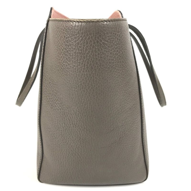 Gucci Shoulder Bag Logo Swing 354408 Leather Gray