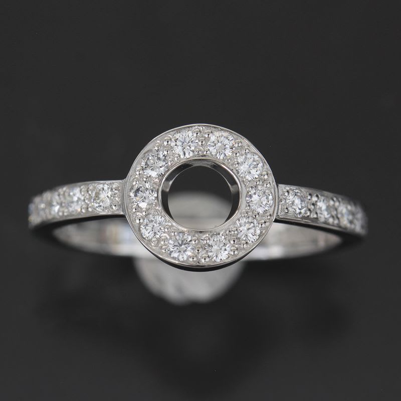 Tiffany & Co Half Eternity Diamond Circle Ring No 7.5 Pt950 2 mm E1639