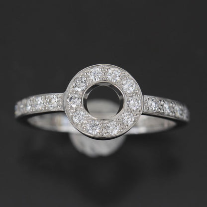 Tiffany & Co Half Eternity Diamond Circle Ring No 7.5 Pt950 2 mm E1639