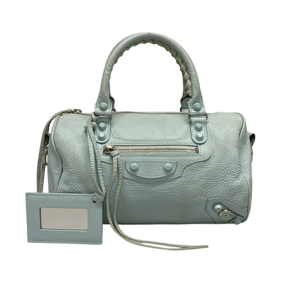 Balenciaga Handbag Classic Mini Twiggy 327103 Light Blue Coated Leather