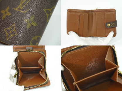 Authentic Louis Vuitton LV Compact Zip Monogram Fold Wallet Brown M61667