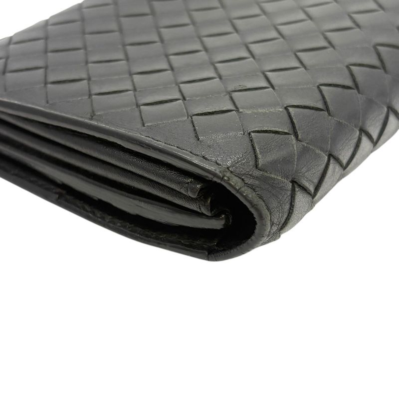3199 Bottega Veneta Long Wallet 156819 Black Preowned Men's Folded Wallet