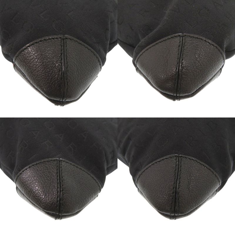 Bulgari Logomania Canvas Leather Black Shoulder Bag Black 0405 Bvlgari Men's