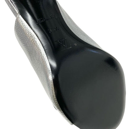 Louis Vuitton Indiana Line Sandals Shoes Leather Metallic Silver Gold LV Logo