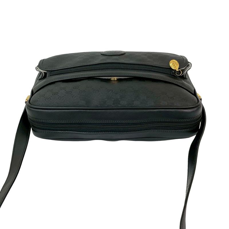 Gucci Vintage Micro GG Logo Leather Shoulder Bag