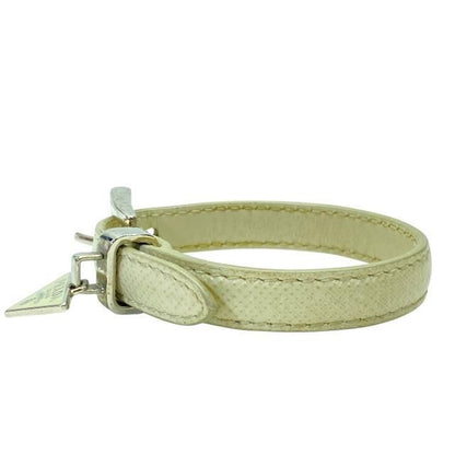 Prada 1ib351 Bracelet Bangle Accessories Small Triangle Logo Leather White