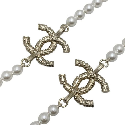 Chanel Long Necklace Coco Mark Rhinestone Pearl 2024 Gold Hardware Chanel
