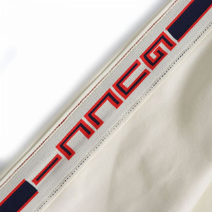 Gucci 497399 Vintage Logo Brogue Leather Zip Up Bomber