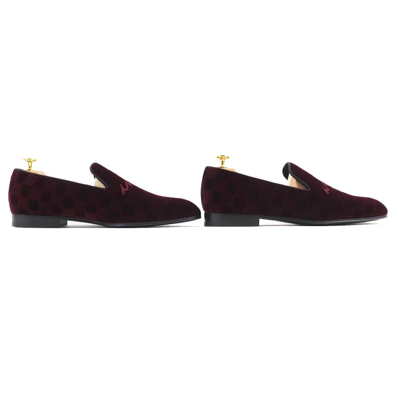 Louis Vuitton Hauteuil Line Logo Embroidery Velvet Damier Shoes Loafers