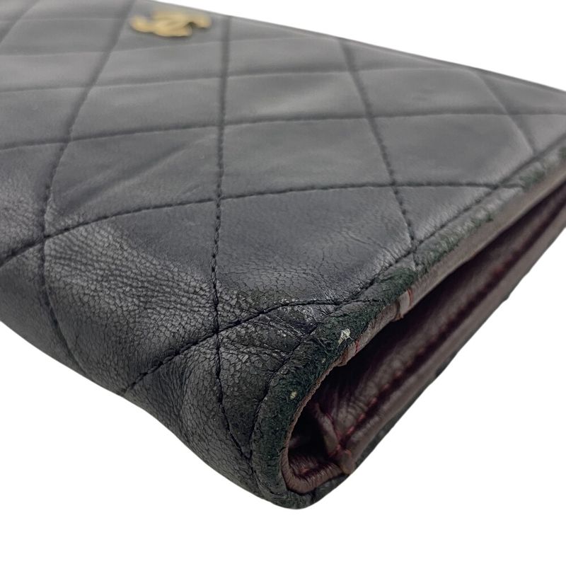 Chanel Matelasse Long Wallet Long Wallet Branded Card Holder Coin Purse Black