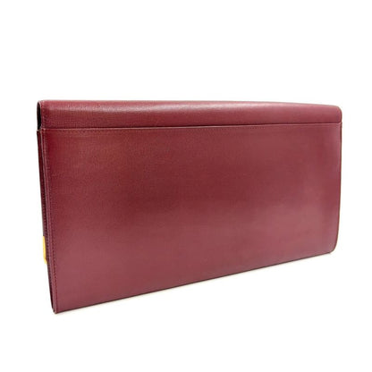 Cartier Mustline Leather Bordeaux Clutch Bag Gold 7 318 4 155