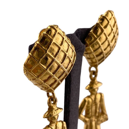 Chanel Mademoiselle Earring Brand Accessories Jewelry Gold Women'S