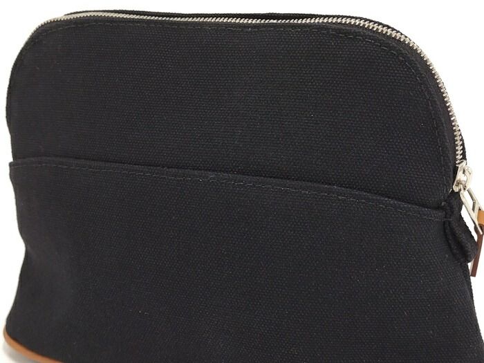 Hermes Bolide Pouch 20 Handbag Canvas Black